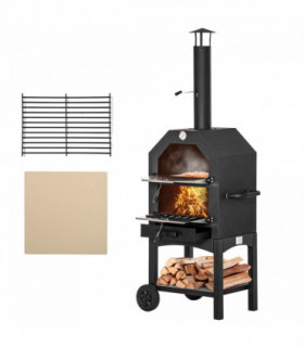 Stainless Steel 2-Tier Outdoor Charcoal Pizza Oven