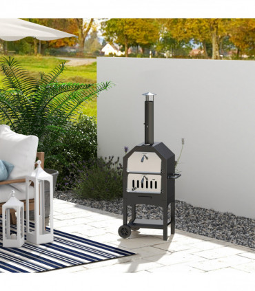 Stainless Steel 2-Tier Outdoor Charcoal Pizza Oven