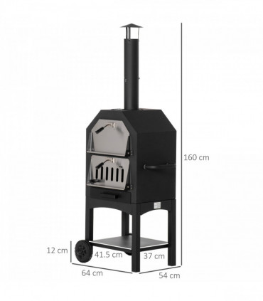 Stainless Steel 2-Tier Outdoor Charcoal Pizza Oven