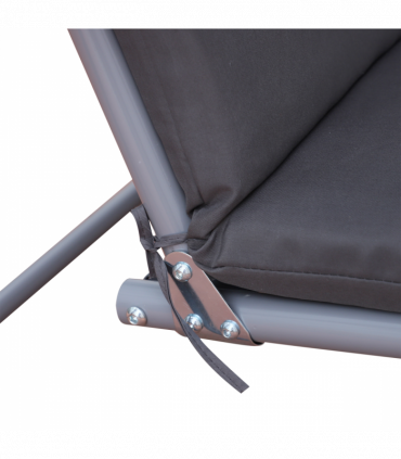 Steel Frame 2-Seater  Swing Chair w/ Table Grey