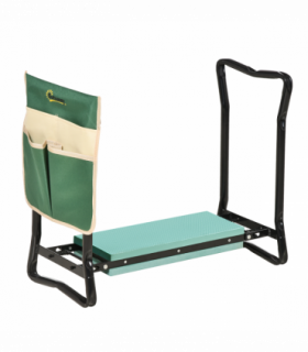 Steel Frame Gardening Kneeler Seat w/ Pouch Green