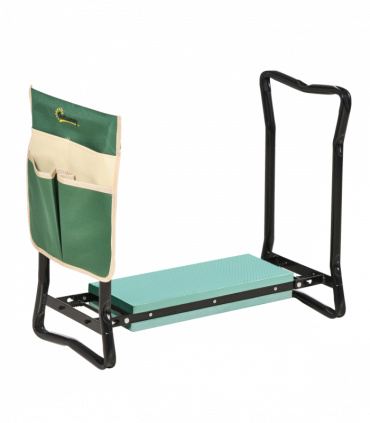 Steel Frame Gardening Kneeler Seat w/ Pouch Green