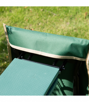 Steel Frame Gardening Kneeler Seat w/ Pouch Green