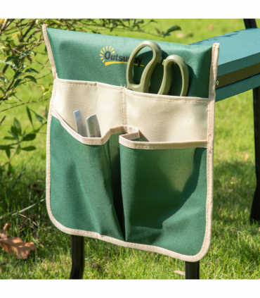 Steel Frame Gardening Kneeler Seat w/ Pouch Green
