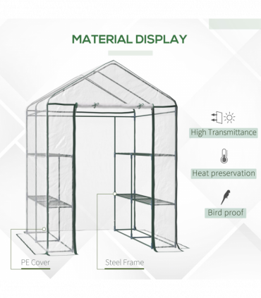 Steel Frame Greenhouse Steel Frame, 2 Shelves