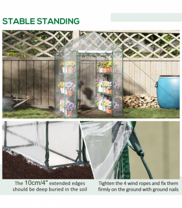 Steel Frame Greenhouse Steel Frame, 2 Shelves