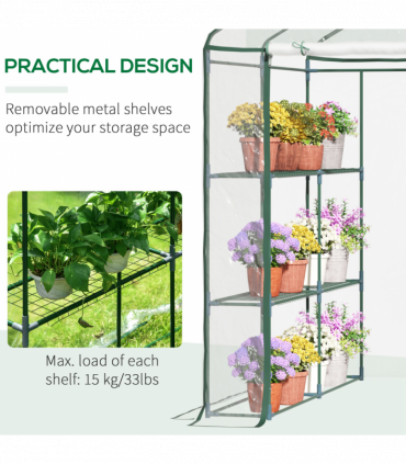 Steel Frame Greenhouse Steel Frame, 2 Shelves