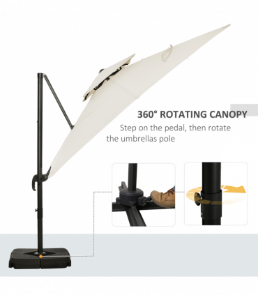 Steel Frame Outdoor Roma Cantilever Umbrella