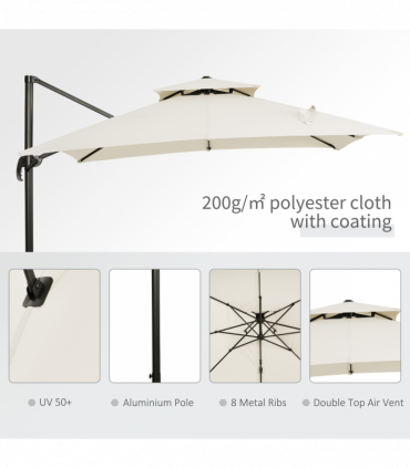 Steel Frame Outdoor Roma Cantilever Umbrella