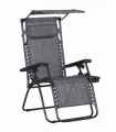 Steel Frame Zero Gravity Outdoor Chair Grey 90cm x 67cm x 110cm Canopy