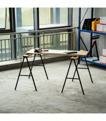 Steel Non-Slip 2-Peice Saw Horse Black/Yellow