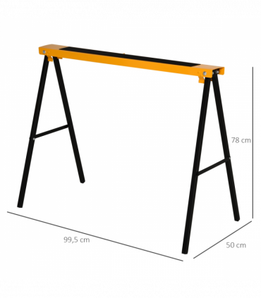 Steel Non-Slip 2-Peice Saw Horse Black/Yellow