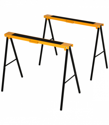 Steel Non-Slip 2-Peice Saw Horse Black/Yellow