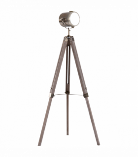 Floor Lamp, 65L, Wood/Bronze Colour, 140cm Height, Adjustable Angle