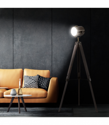 Floor Lamp, 65L, Wood/Bronze Colour, 140cm Height, Adjustable Angle