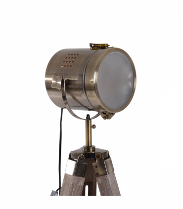 Floor Lamp, 65L, Wood/Bronze Colour, 140cm Height, Adjustable Angle