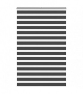 vidaXL Zebra Blind Black 140x200 cm Fabric Width 135.9 cm Polyester