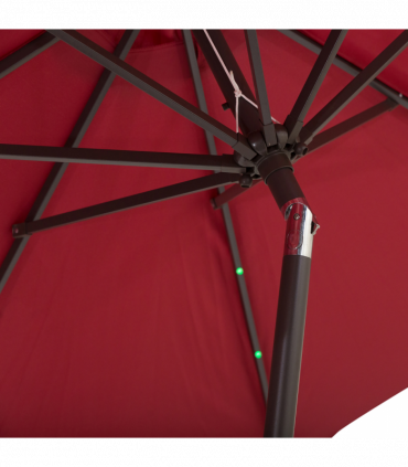 Umbrella Parasol 24 Solar LED-Wine Red