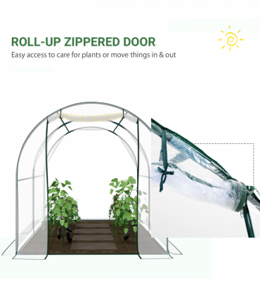 Greenhouse Walk-in Tunnel Clear PVC Cover Steel Frame S Size 2.5m x 2m x 2m