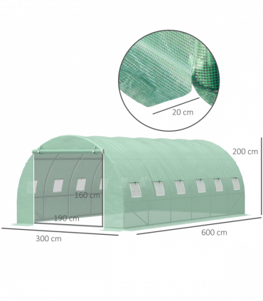 Walk-in Greenhouse, 6 x 3 M-Green