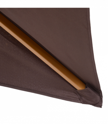 Wooden Garden Parasol Umbrella Coffee 3m x 2m