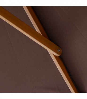 Wooden Garden Parasol Umbrella Coffee 3m x 2m