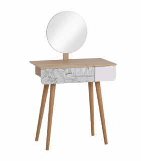 Wooden Nordic Dressing Table Brown/White