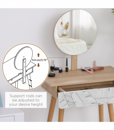 Wooden Nordic Dressing Table Brown/White