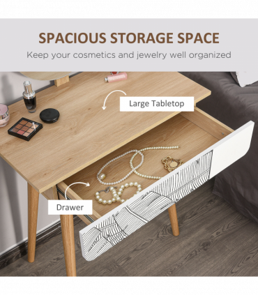 Wooden Nordic Dressing Table Brown/White