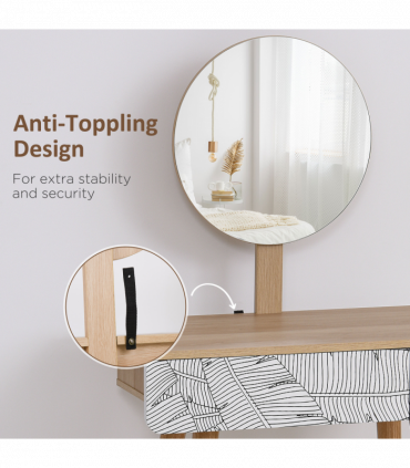 Wooden Nordic Dressing Table Brown/White