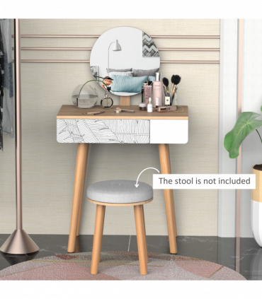 Wooden Nordic Dressing Table Brown/White