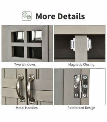 Wooden Outdoor Garden Shed 127.5L x 50W x 164H cm Grey