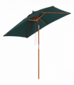 Wooden Patio Umbrella Market Parasol Outdoor Sunshade 6 Ribs Brown Green