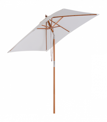 Wooden Patio Umbrella Market Parasol Outdoor Sunshade 6 Ribs Grey 200cm x 150cm