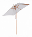 Wooden Patio Umbrella Market Parasol Outdoor Sunshade 6 Ribs Grey 200cm x 150cm