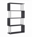 Wooden S Shape Storage Unit Bookshelf Lounge Display Room Divider-Black