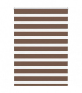 vidaXL Zebra Blind Brown 100x100 cm Fabric Width 95.9 cm Polyester