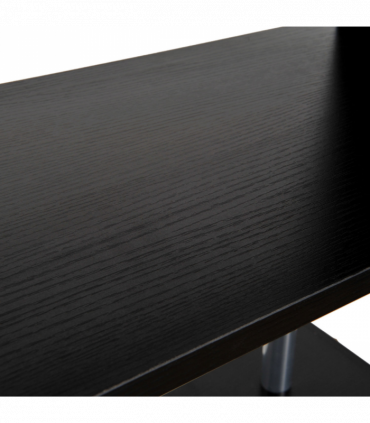 Wooden S Shape Storage Unit Bookshelf Lounge Display Room Divider-Black