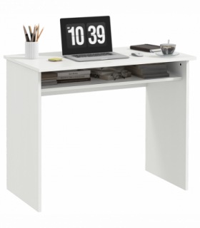Study Desk White 90cmx50cmx74cm Particle Board Simple Style Sturdy Workstation