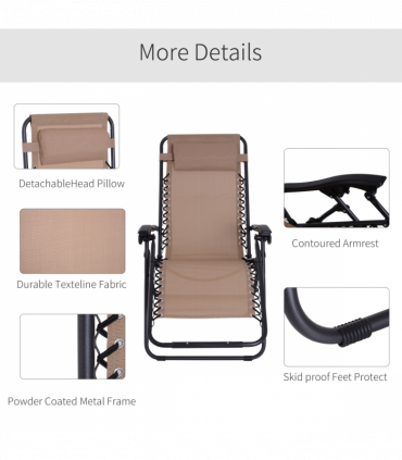 Zero Gravity Chair Adjustable Patio Lounge Chair Recling Seat