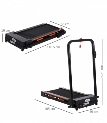 1-6 km/h Folding Motorized Treadmill Walking w/ Remote Stopper Fitness HOMCOM