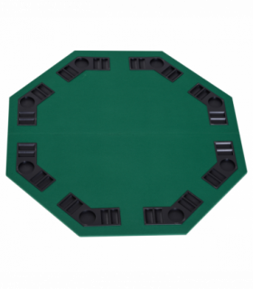 1.2m/48 Inches Foldable Poker Table Top 8 Players Blackjack Chip Trays HOMCOM