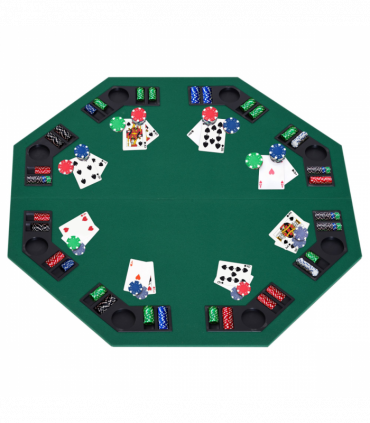 1.2m/48 Inches Foldable Poker Table Top 8 Players Blackjack Chip Trays HOMCOM
