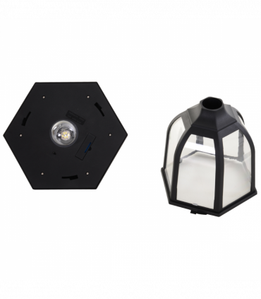 Garden Solar LED Lamp Post Black ABS 26.5cm x 26.5cm x 177cm 1.77m Tall
