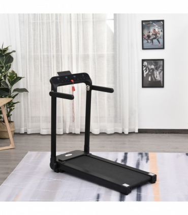 1.85HP Foldable Electric Treadmill Fitness Safety Lock LED Screen Black HOMCOM