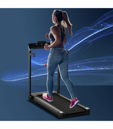 1.85HP Foldable Electric Treadmill Fitness Safety Lock LED screen-Black HOMCOM