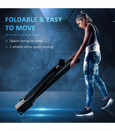 1.85HP Foldable Electric Treadmill Fitness Safety Lock LED screen-Black HOMCOM