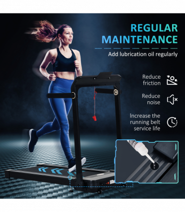 1.85HP Foldable Electric Treadmill Fitness Safety Lock LED screen-Black HOMCOM