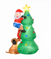 1.8m Inflatable Christmas Tree, LED Lighted with Santa Claus Dog Party Prop