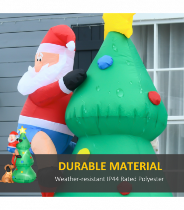 1.8m Inflatable Christmas Tree, LED Lighted with Santa Claus Dog Party Prop